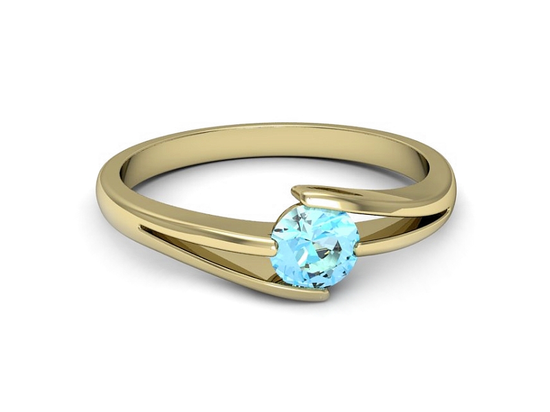 Złoty pierścionek z topazem żółte złoto - p16681ztp — zdjęcie 2