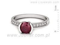 Pierścionek z rubinem białe złoto i brylantami proba 585 - p16682br- 2