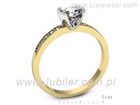 Pierścionek z diamentami żółte i białe złoto próba 585 - p16682zb- 3