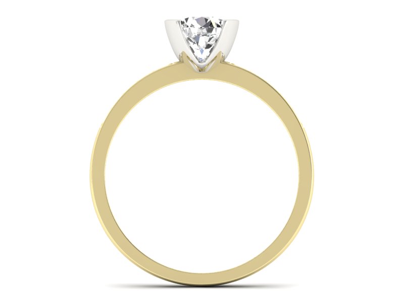 Pierścionek z diamentami żółte i białe złoto - p16682zb — zdjęcie 2