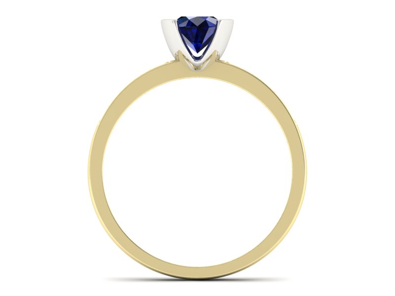 Złoty pierścionek z szafirem i brylantami - p16682zbsz — zdjęcie 2