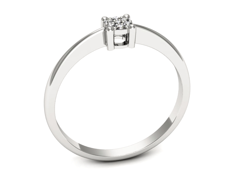 Złoty pierścionek z brylantami białe złoto - p16686b — zdjęcie 3