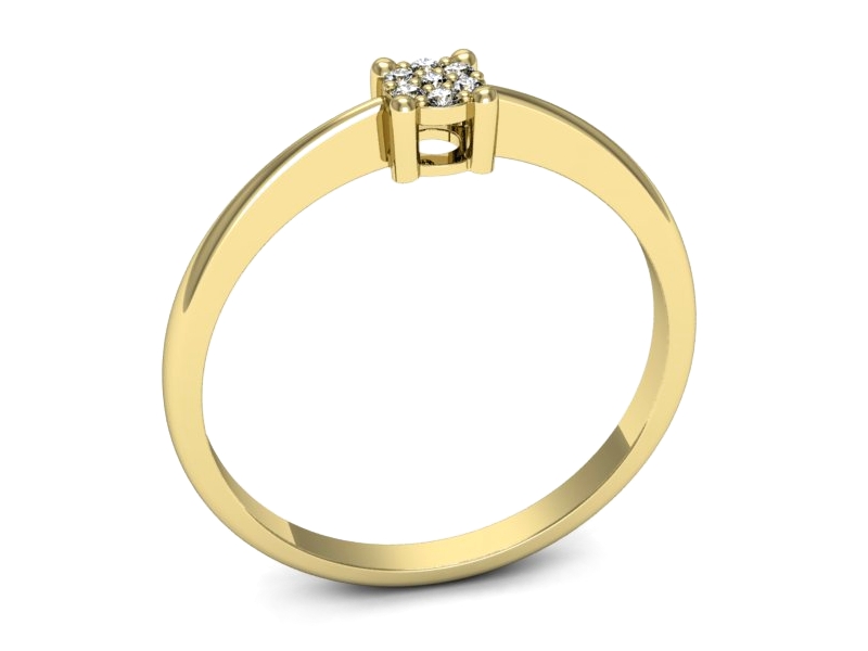 Złoty pierścionek z brylantami żółte złoto - p16686z — zdjęcie 3
