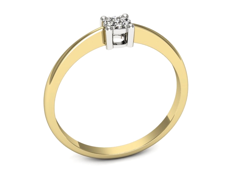 Pierścionek z brylantami żółte białe złoto - p16686zb — zdjęcie 3
