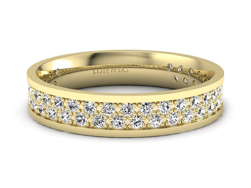 Obrączka z brylantami żółte złoto - p16688z — zdjęcie 3
