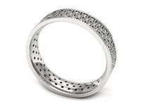 Pierscionek Obrączka z brylantami białe złoto próba 585 - p16689b- 3