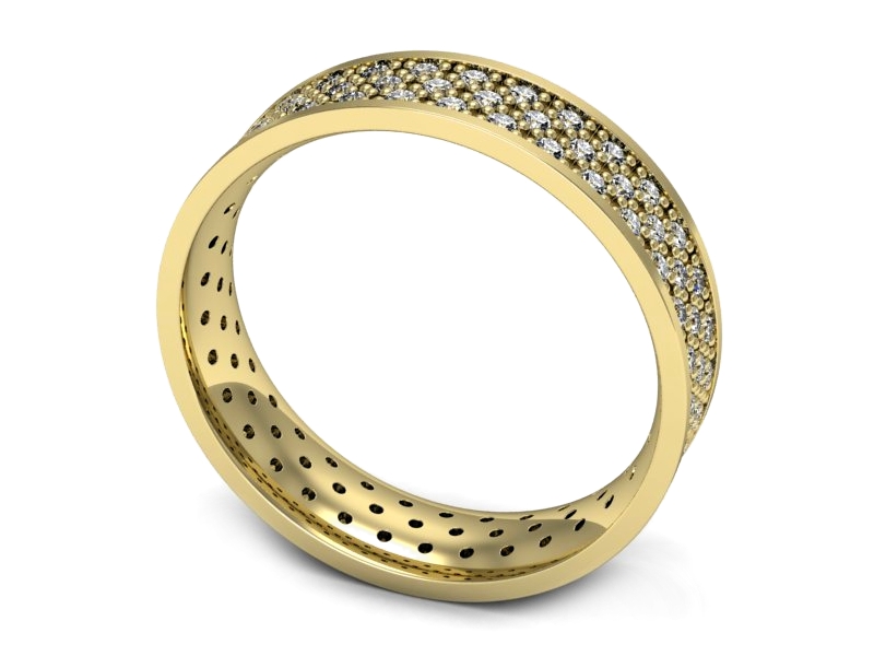 Obrączka z brylantami żółte złoto - p16689z — zdjęcie 3