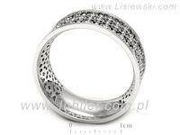 Pierscionek Obrączka z brylantami białe złoto próba 585 - p16690b- 3