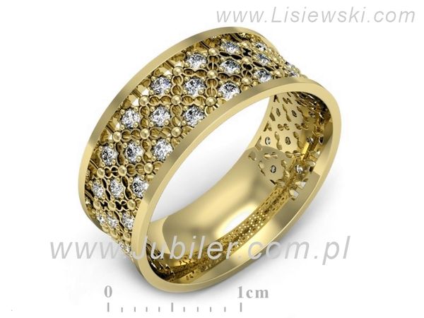 Obrączka z brylantami żółte złoto próba 585 - p16690z- 1