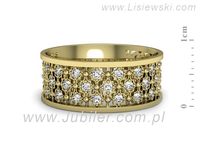 Obrączka z brylantami żółte złoto próba 585 - p16690z- 2