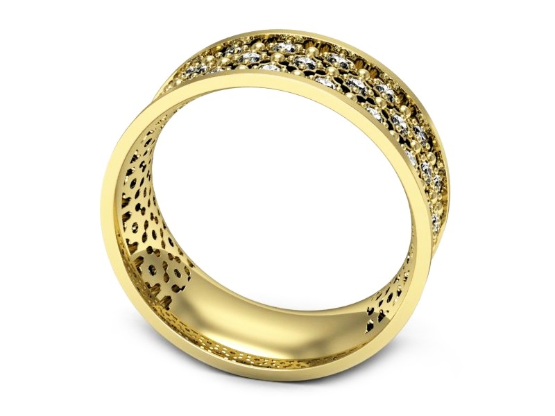 Obrączka z brylantami żółte złoto - p16690z — zdjęcie 3