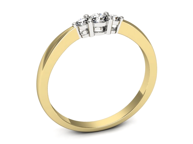 Pierścionek z brylantami żółte białe złoto - p16691zb — zdjęcie 3