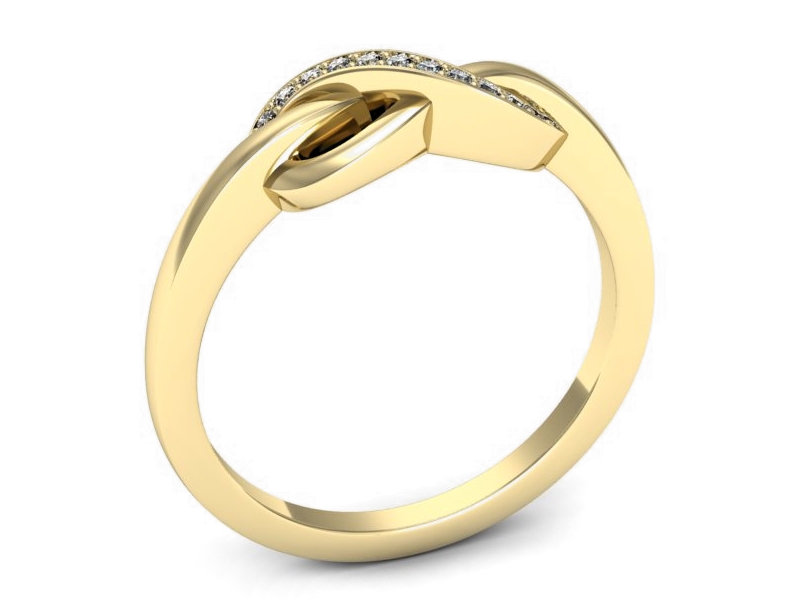 Złoty pierścionek z brylantami żółte złoto - p16692z — zdjęcie 3