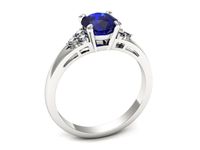 Pierścionek z szafirem białe złoto z brylantami gold 14k - p16694bszc- 3