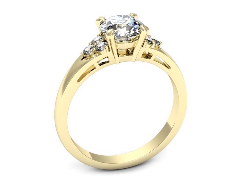 Złoty pierścionek z brylantami żółte złoto - p16694z — zdjęcie 3