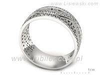 Pierscionek Obrączka z brylantami białe złoto próba 585 - p16695b- 3