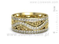 Obrączka z brylantami żółte złoto próba 585 - p16695z- 2