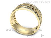 Obrączka z brylantami żółte złoto próba 585 - p16695z- 3