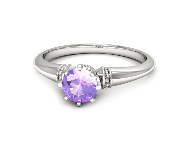 Złoty pierścionek z tanzanitem białe złoto - p16696bt — zdjęcie 3