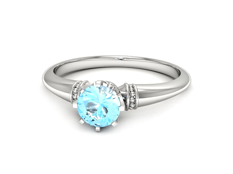 Złoty pierścionek z topazem białe złoto - p16696btp — zdjęcie 3