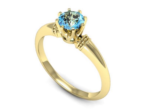 Złoty pierścionek z topazem złoto proba 585 - p16696ztp- 1