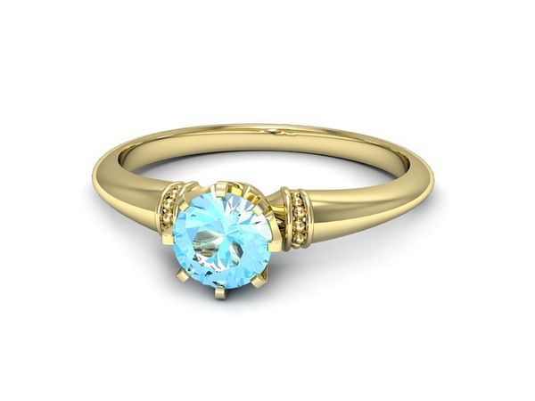 Złoty pierścionek z topazem złoto proba 585 - p16696ztp