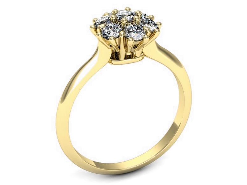 Złoty pierścionek z cyrkoniami żółte złoto - p16697z — zdjęcie 3