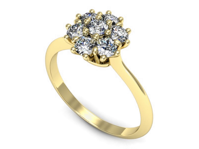 Złoty pierścionek z cyrkoniami żółte złoto - p16697z