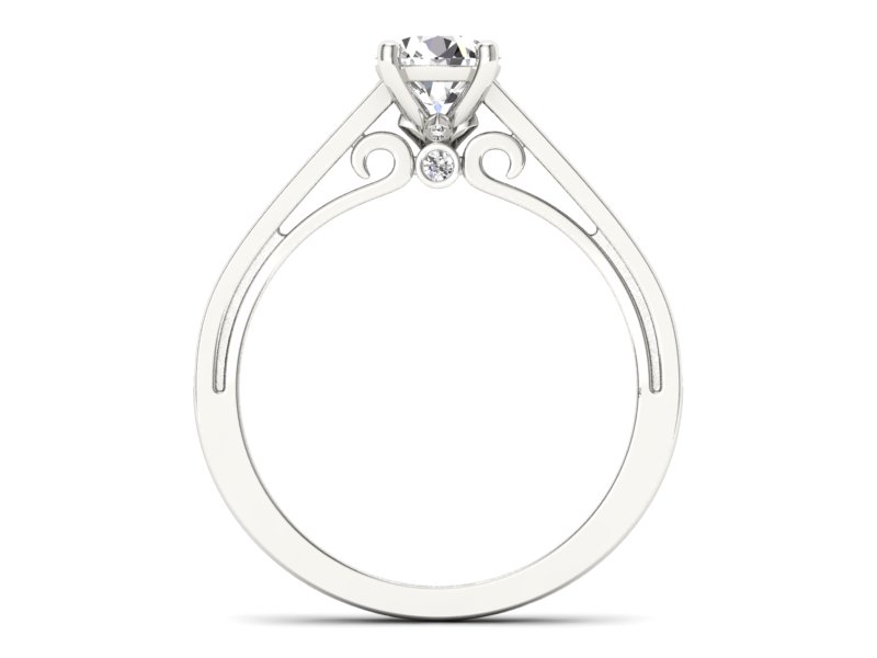 Złoty pierścionek z brylantami białe złoto - p16699b — zdjęcie 2