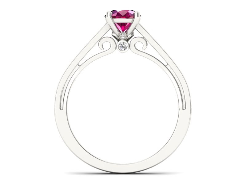 Pierścionek z rubinem i brylantami białe złoto - p16699br — zdjęcie 2