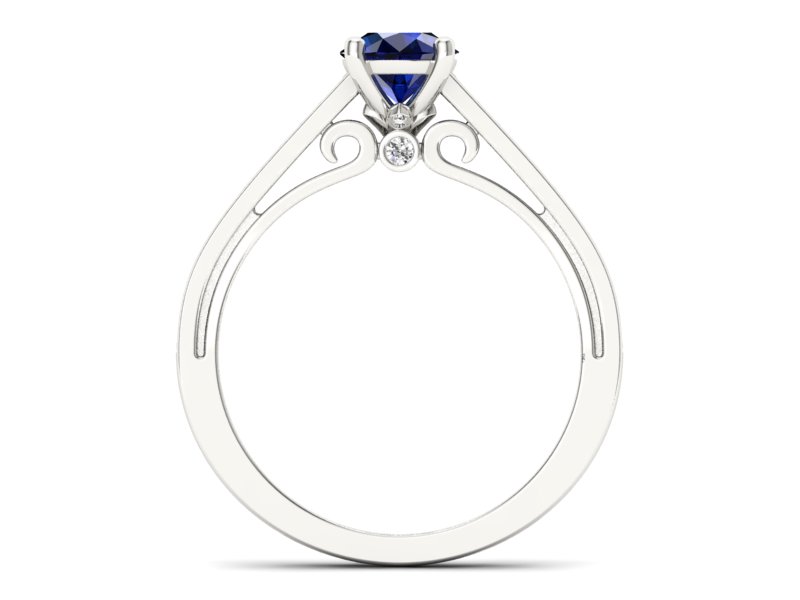 Pierścionek z szafirem i brylantami - p16699bsz — zdjęcie 2