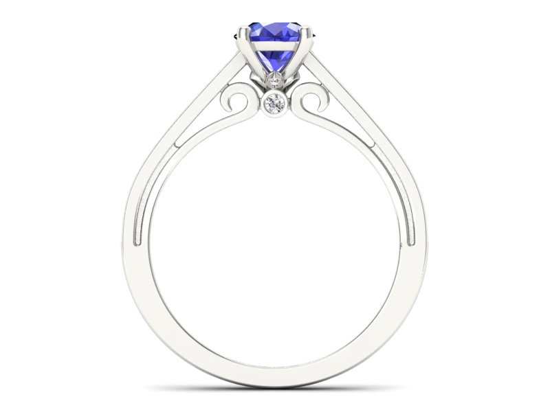 Pierścionek z szafirem i brylantami - p16699bszc — zdjęcie 2