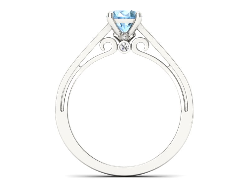 Pierścionek z topazem i brylantami białe złoto - p16699btp — zdjęcie 2
