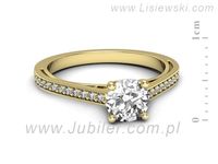 Złoty Pierścionek z brylantami złoto próby 585 żółte złoto - p16699z- 2