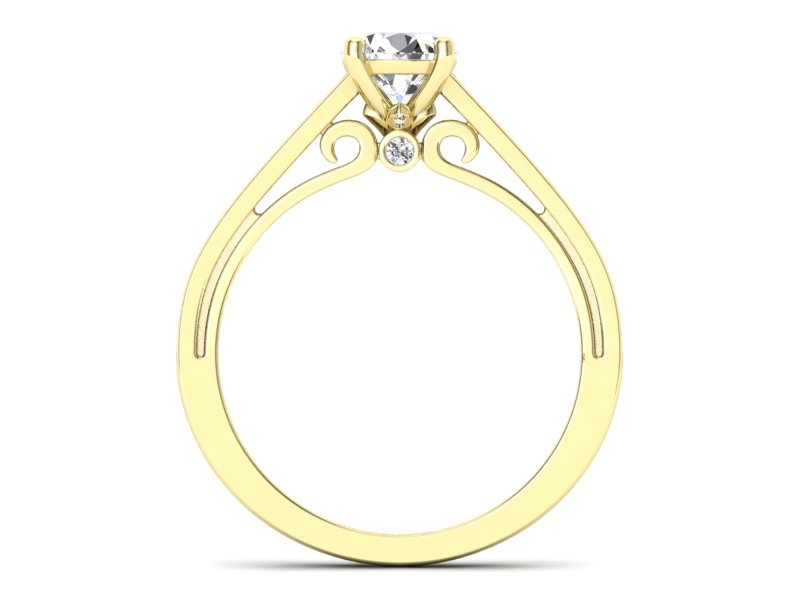 Złoty pierścionek z brylantami żółte złoto - p16699z — zdjęcie 2