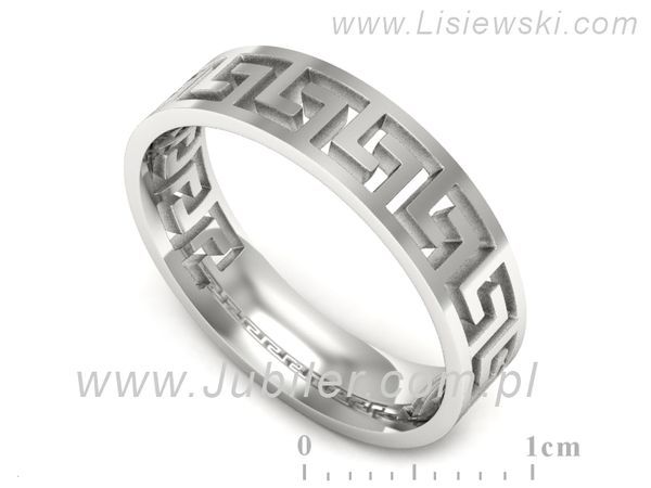 Obrączka białe złoto płaska soczewkowa proba 585 - p16701b- 1