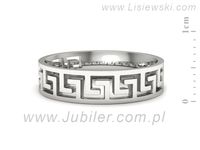 Obrączka białe złoto płaska soczewkowa proba 585 - p16701b- 2