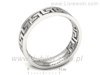 Obrączka białe złoto płaska soczewkowa proba 585 - p16701b- 3