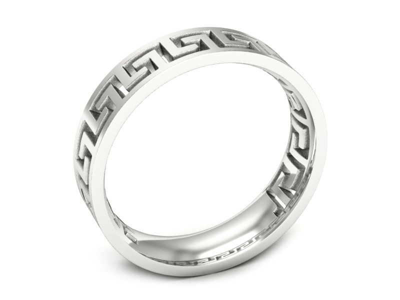 Obrączka białe złoto płaska soczewkowa - p16701b — zdjęcie 3