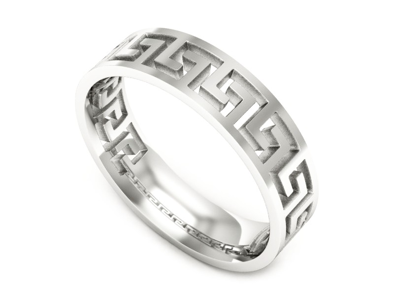 Obrączka białe złoto płaska soczewkowa - p16701b