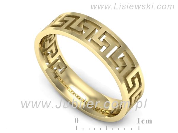 Obrączka płaska soczewkowa żółte złoto proba 585 - p16701z- 1
