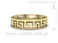 Obrączka płaska soczewkowa żółte złoto proba 585 - p16701z- 2