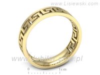 Obrączka płaska soczewkowa żółte złoto proba 585 - p16701z- 3