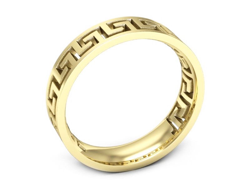 Obrączka płaska soczewkowa żółte złoto - p16701z — zdjęcie 3