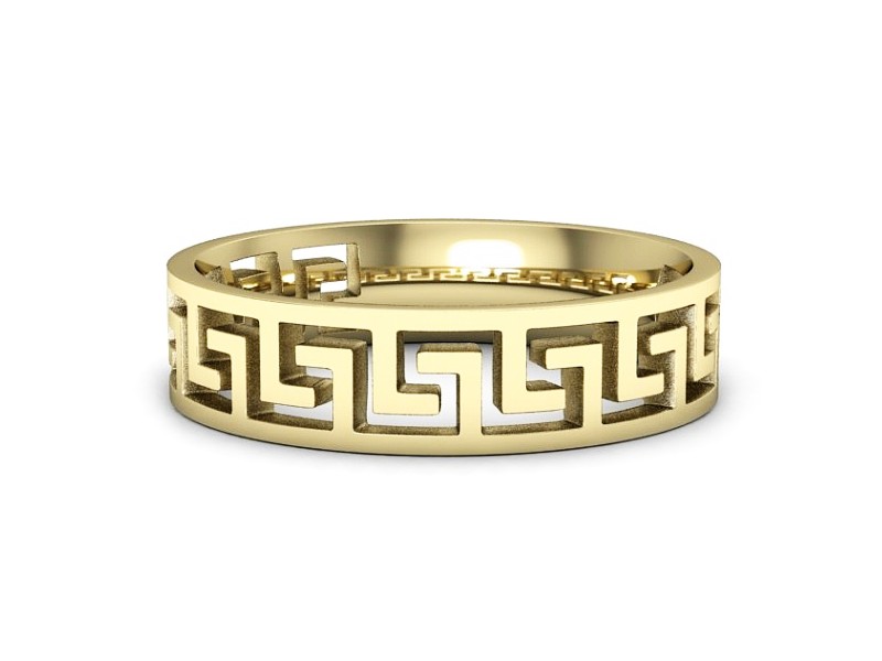 Obrączka płaska soczewkowa żółte złoto - p16701z — zdjęcie 2