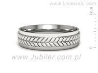 Obrączka białe złoto płaska soczewkowa proba 585 - p16702b- 2