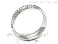 Obrączka białe złoto płaska soczewkowa proba 585 - p16702b- 3