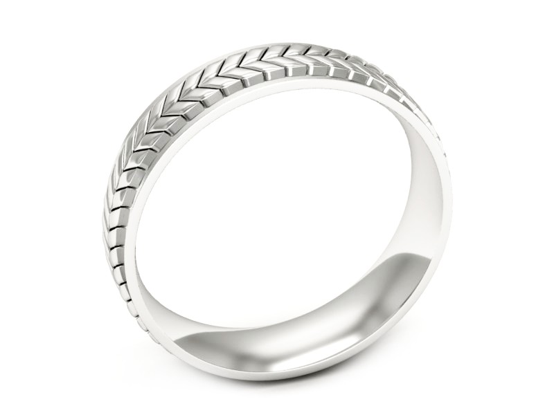 Obrączka białe złoto płaska soczewkowa - p16702b — zdjęcie 3