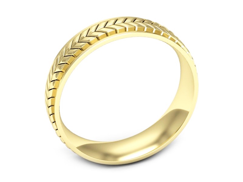 Obrączka płaska soczewkowa żółte złoto - p16702z — zdjęcie 3