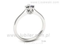 Złoty Pierścionek z brylantami złoto próby 585 białe złoto - p16703b- 3